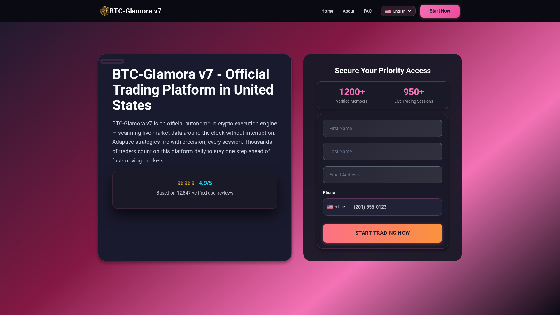 Screenshot of btc-glamora-v7.com