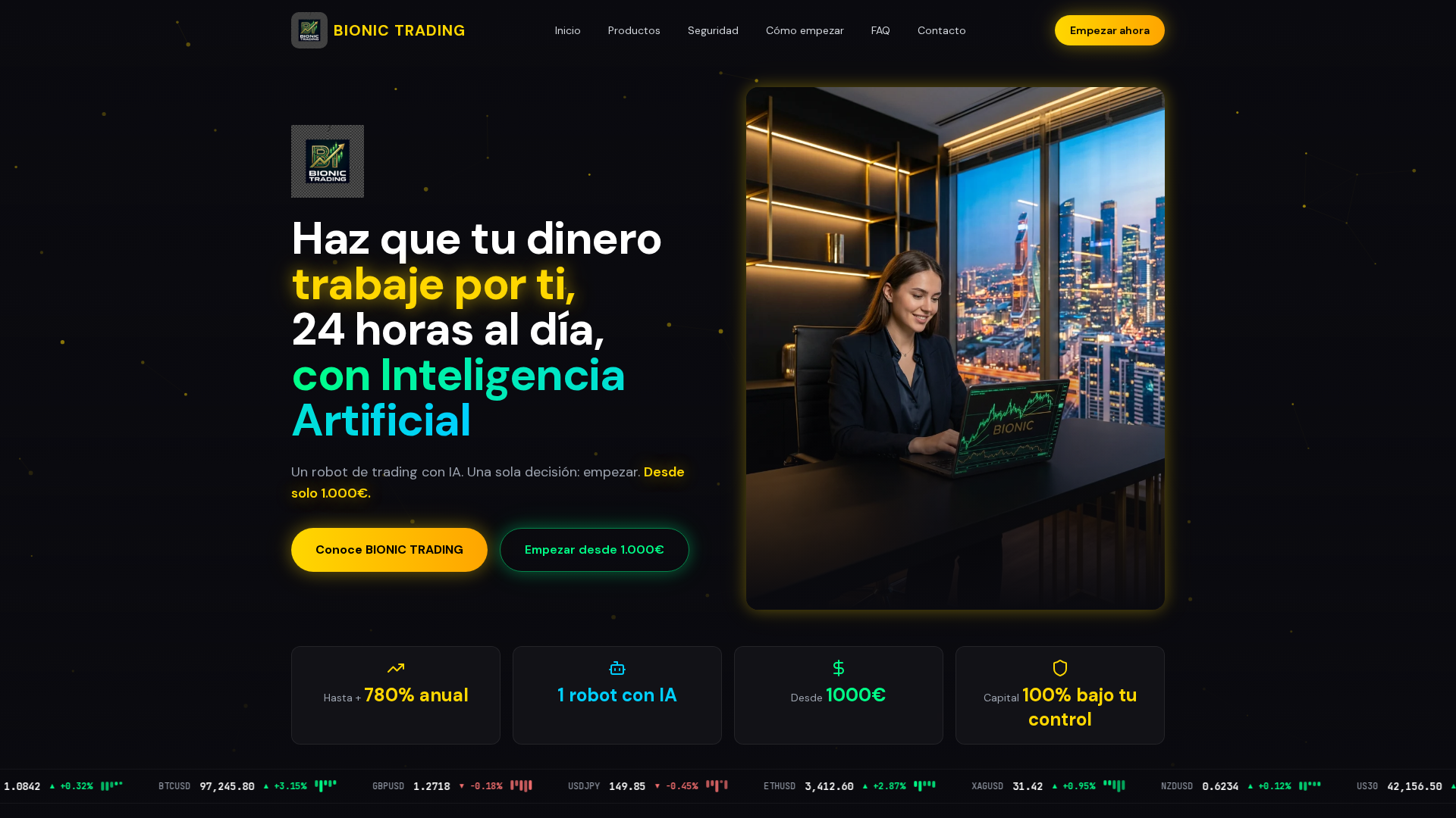 Screenshot of bionictrading.org