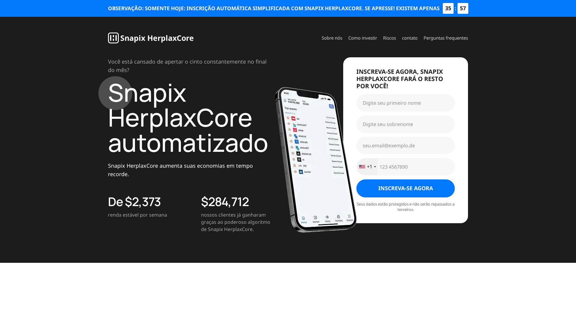 Screenshot of snapixherplaxcoretrade.com