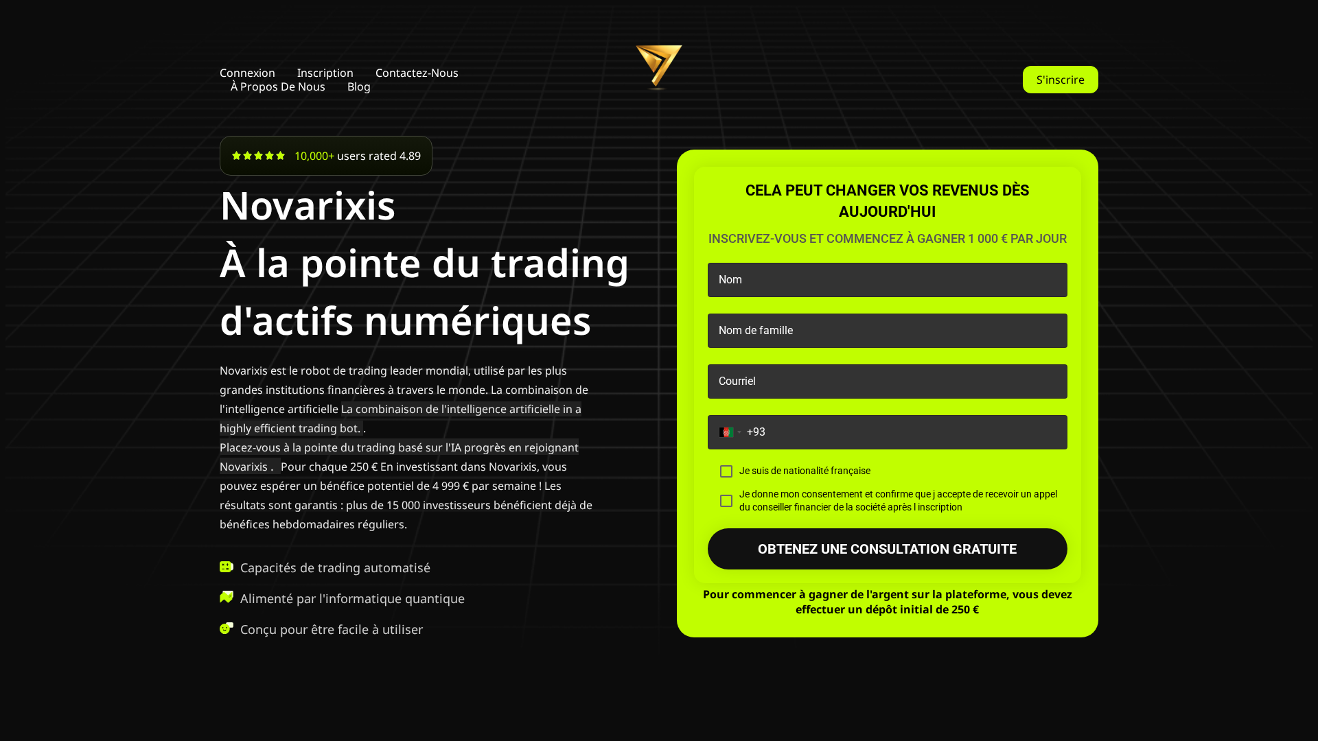 Screenshot of novarixis.com