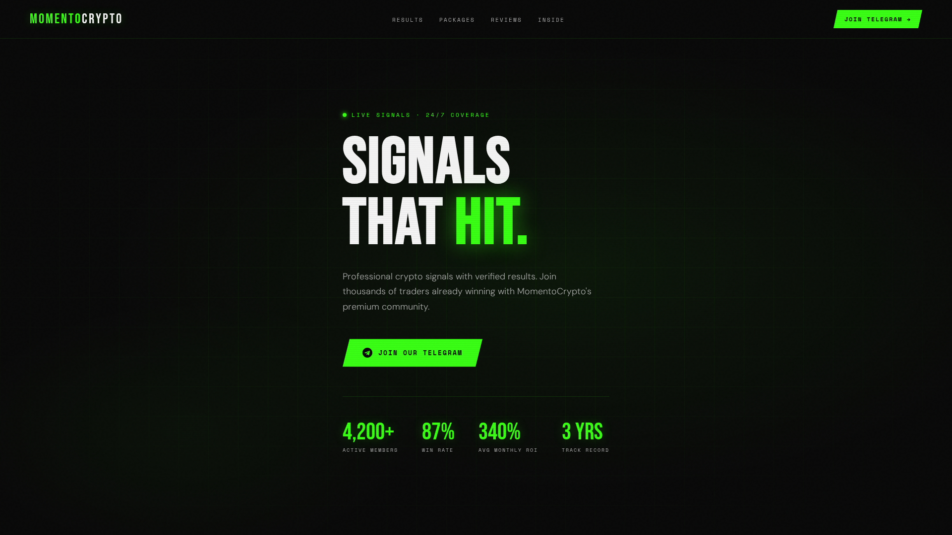 Screenshot of momentocrypto.com