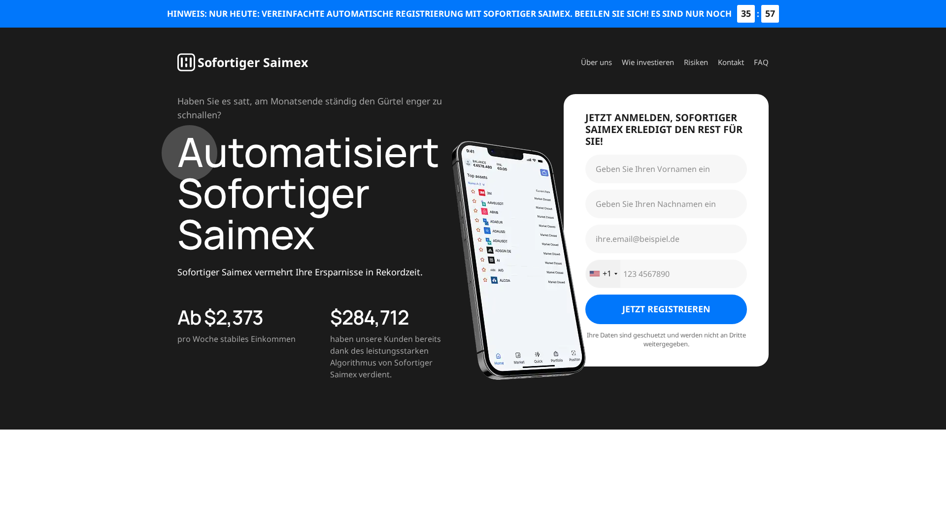 Screenshot of sofortigersaimex.net