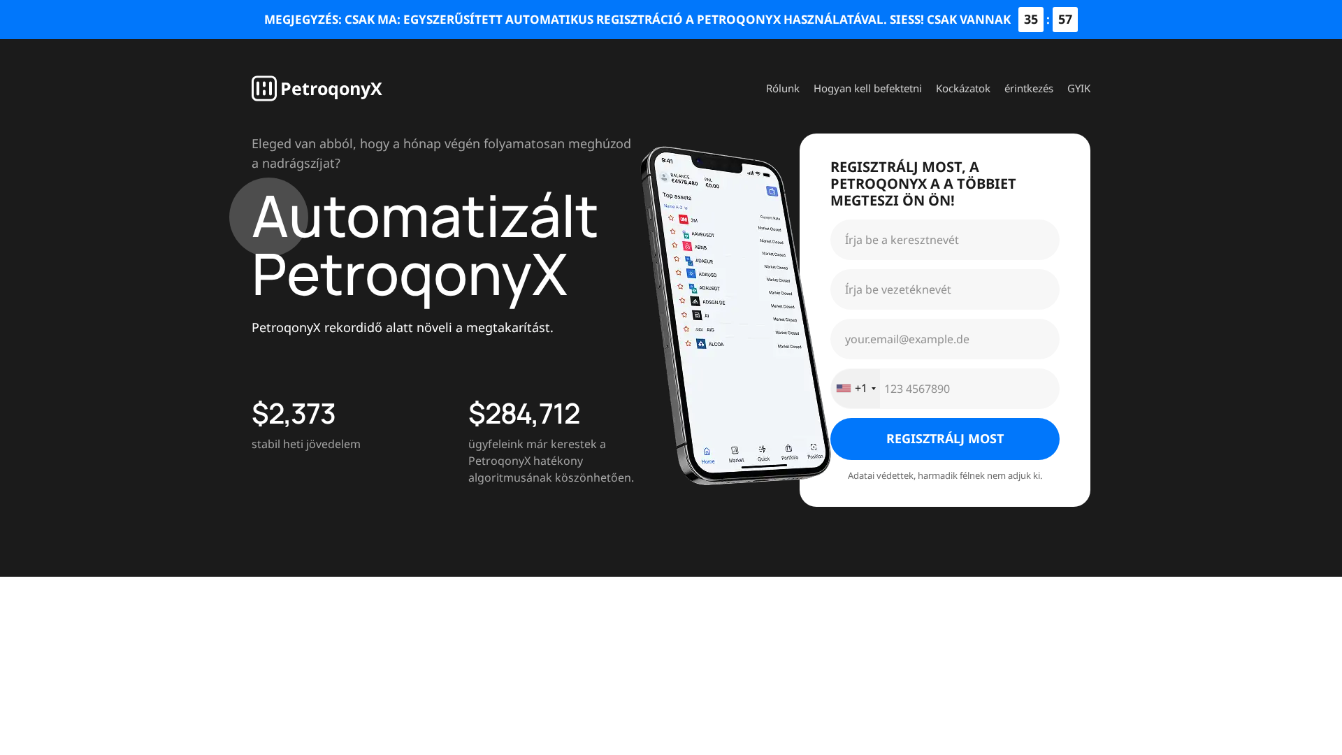 Screenshot of petroqonyxtrade.com