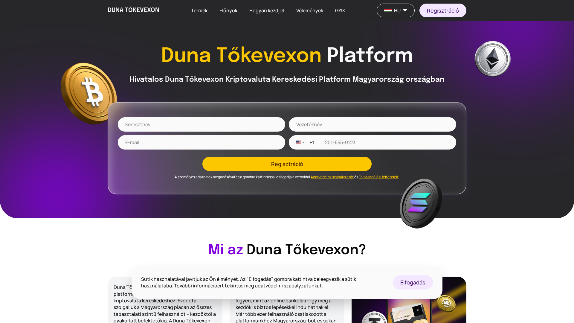 Screenshot of duna-tokevexon.com