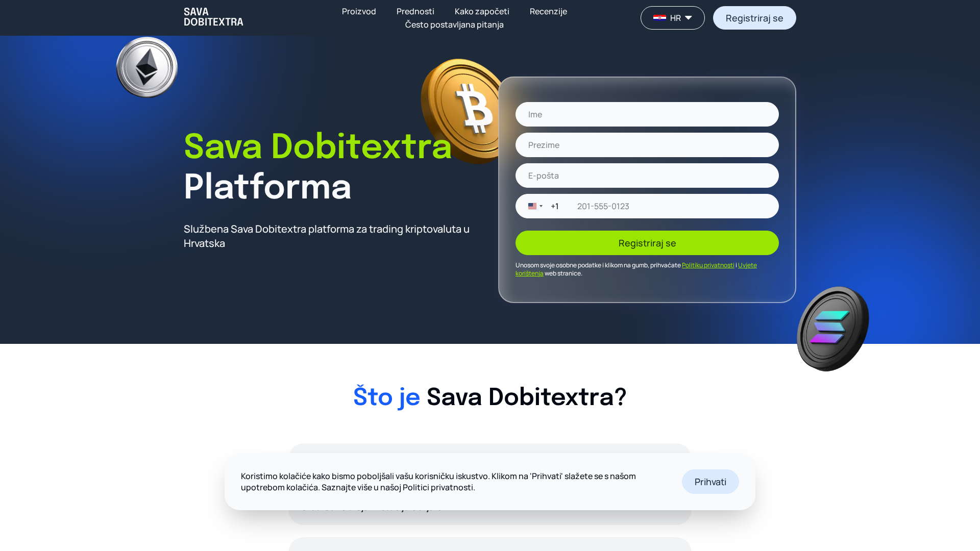 Screenshot of sava-dobitextra.com