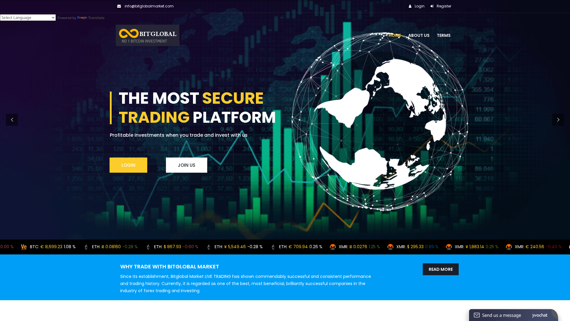 Screenshot of bitglobalmarkets.live