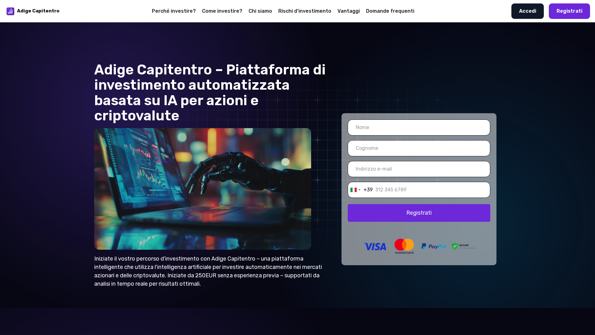 Screenshot of adige-capitentro.org