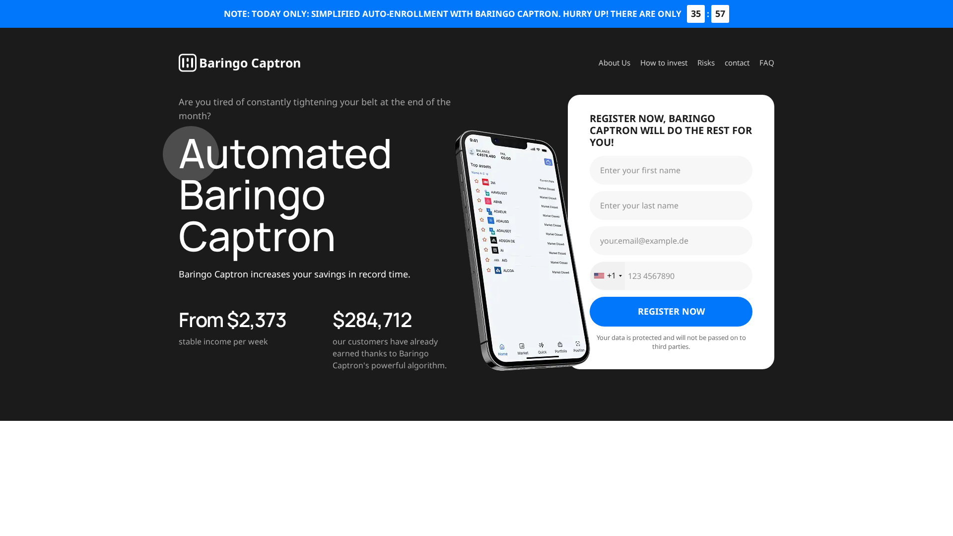 Screenshot of baringocaptron.com
