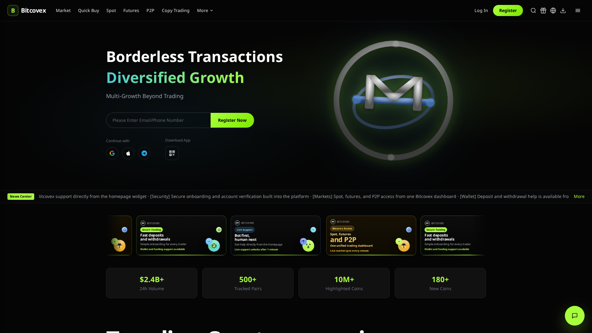 Screenshot of bitcovex.com