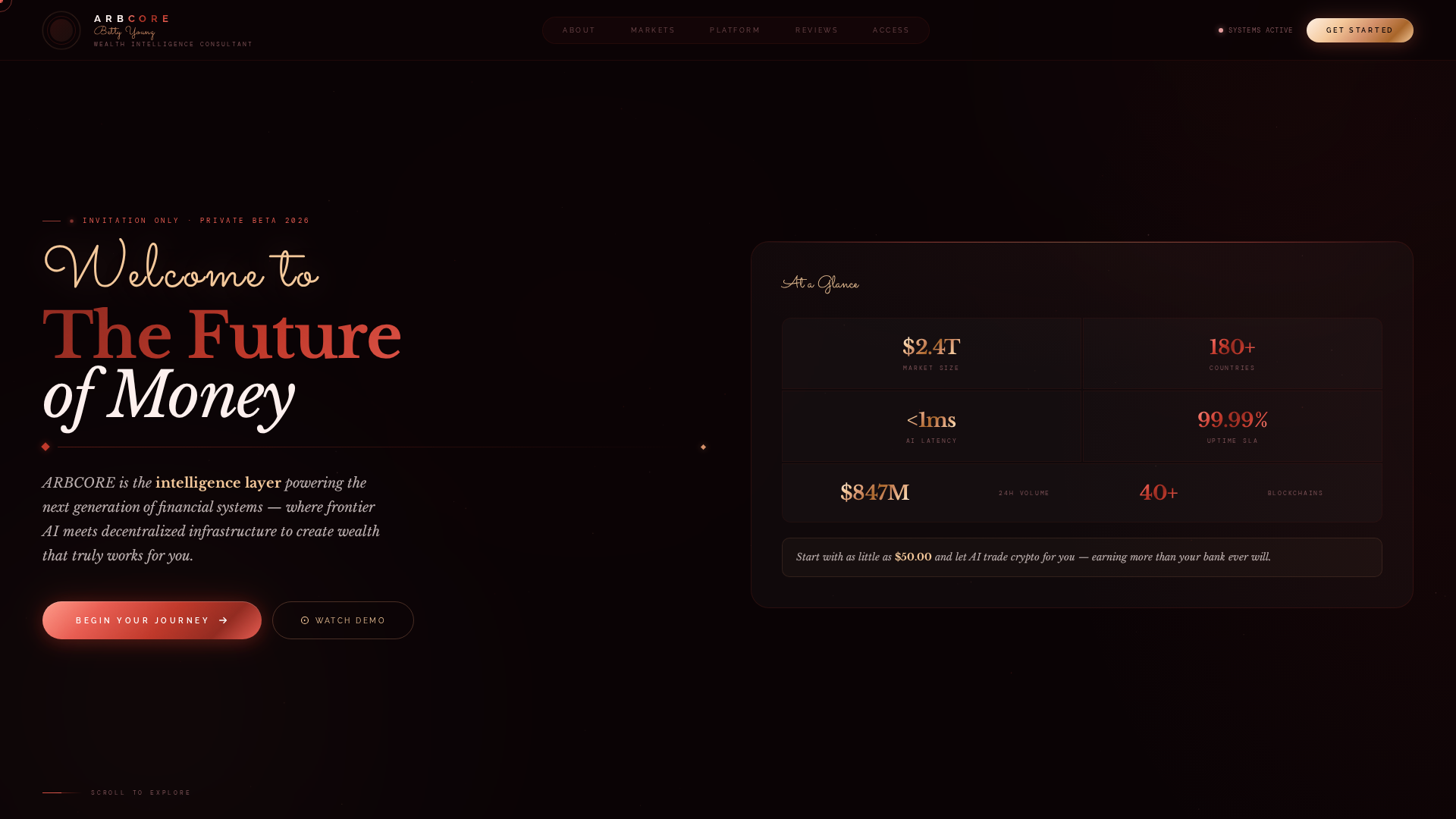 Screenshot of arbcorecrypto.info