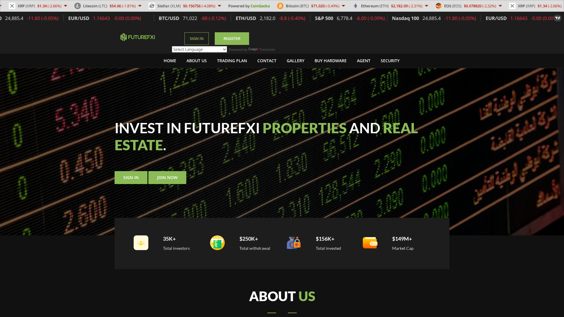 Screenshot of futurefxi.com