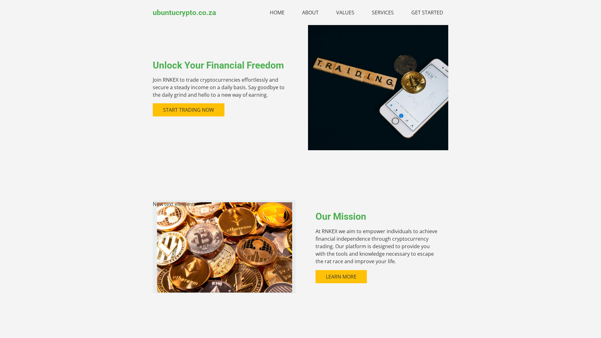 Screenshot of ubuntucrypto.co.za