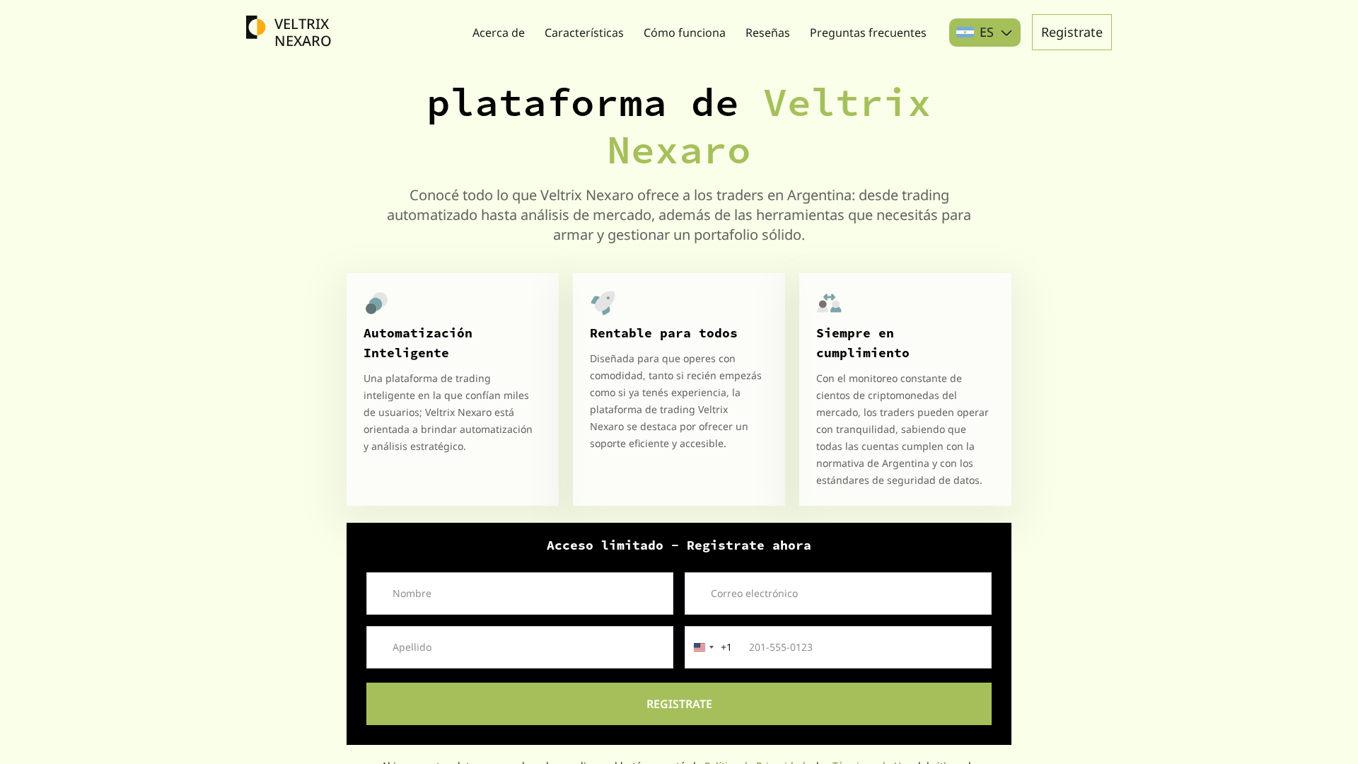 Screenshot of veltrix-nexaro.com