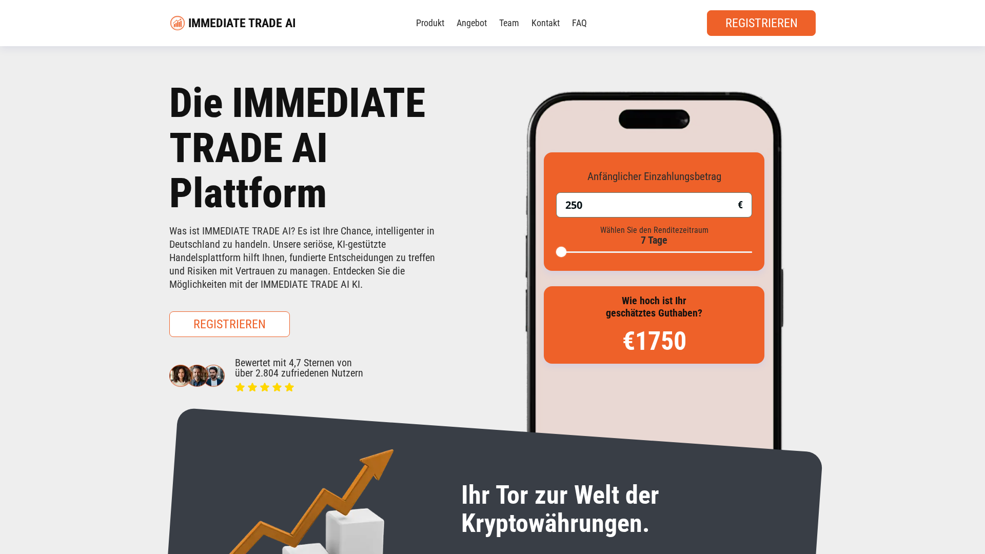 Screenshot of immediate-tradeai.de