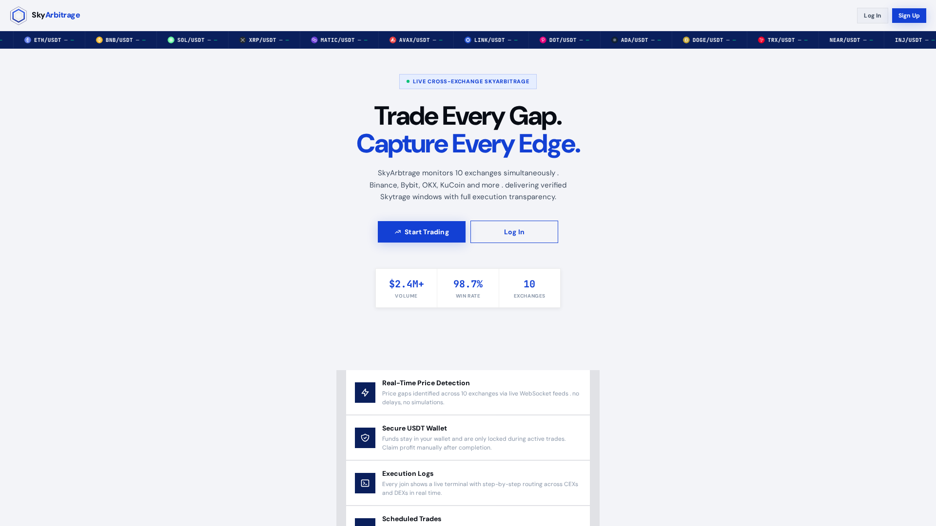 Screenshot of skyarbitrage.cc