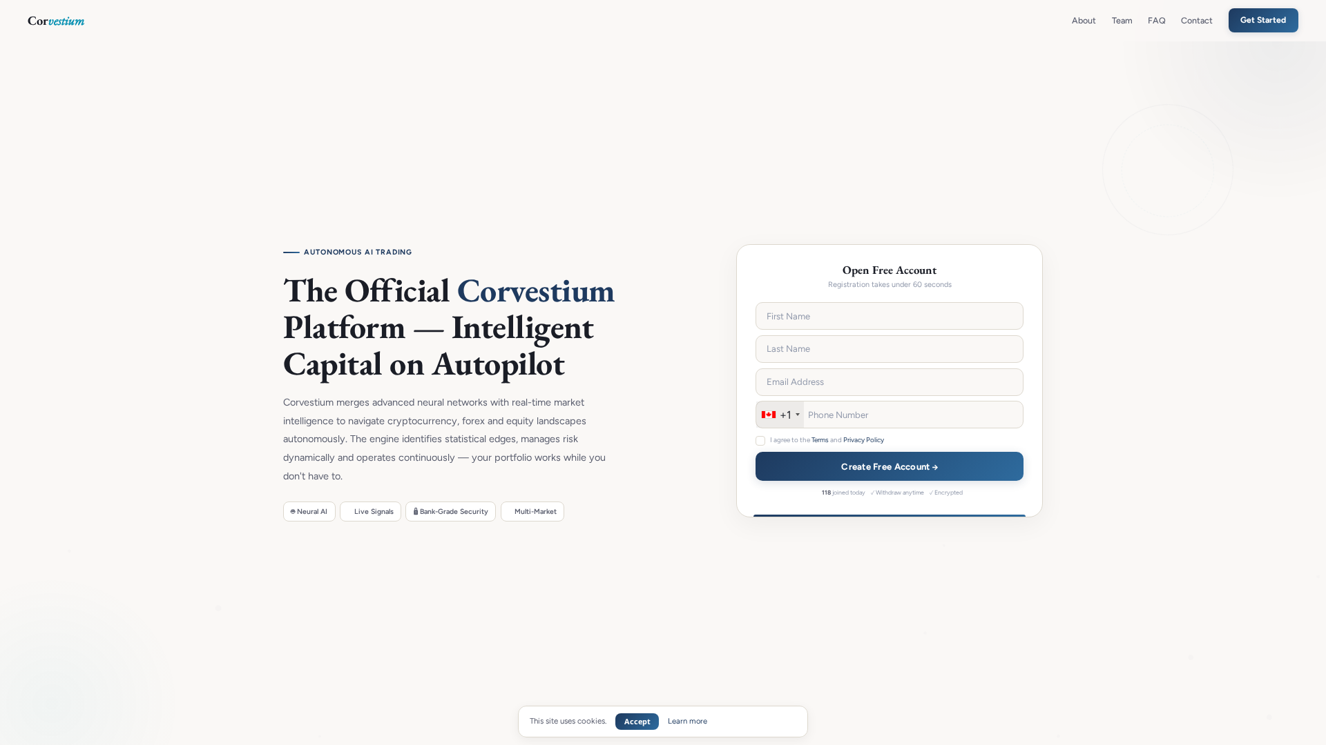 Screenshot of corvestium.com