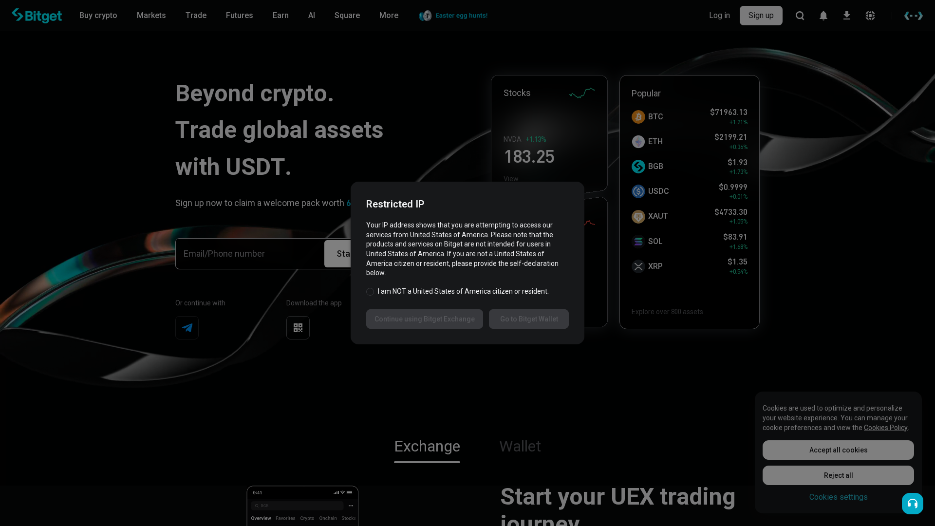Screenshot of kbitget.com