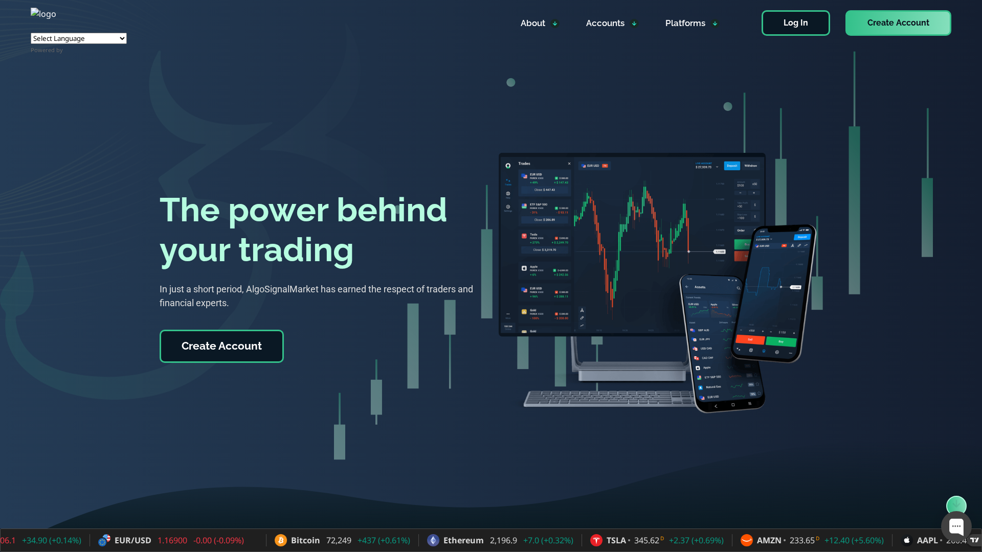 Screenshot of algosignalmarket.com