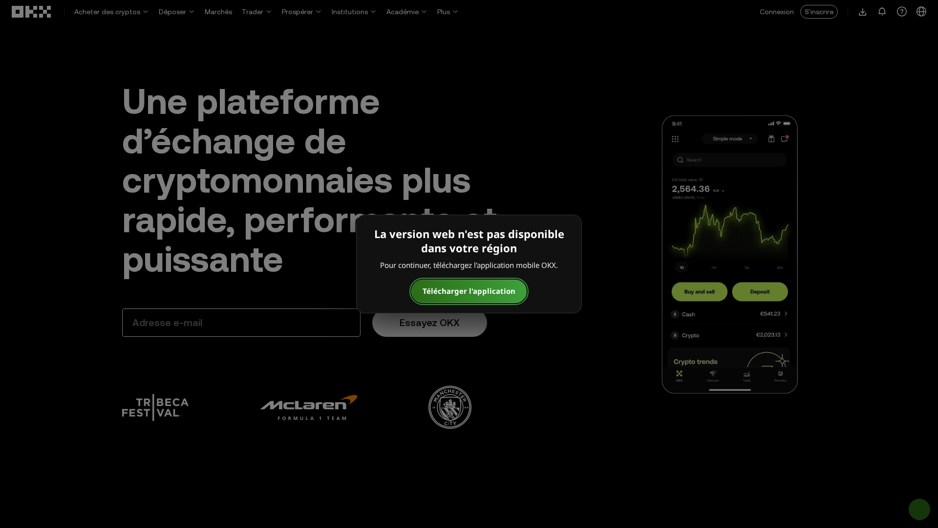 Screenshot of exchangeokxma.info
