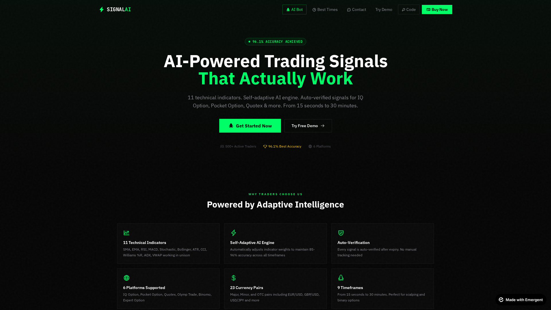 Screenshot of binaryprosignal-ai.com