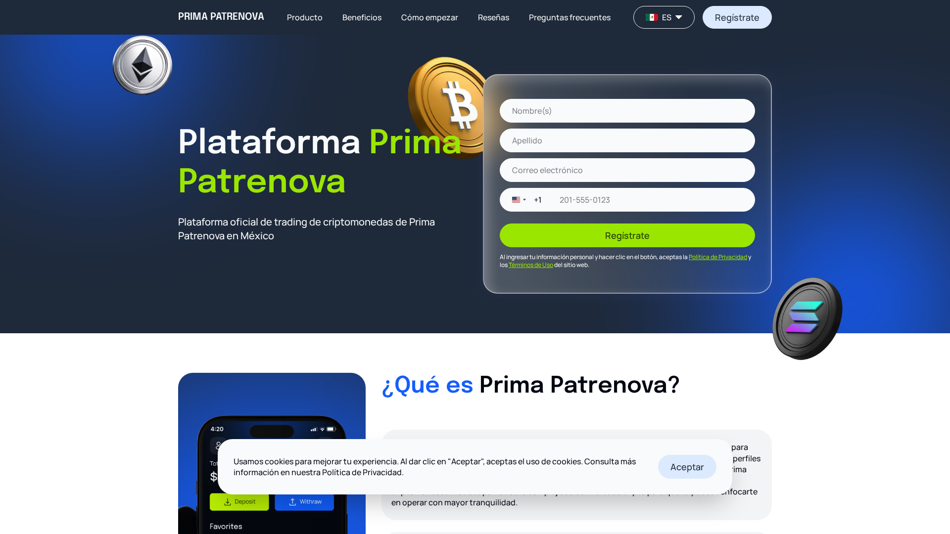 Screenshot of prima-patrenova.com