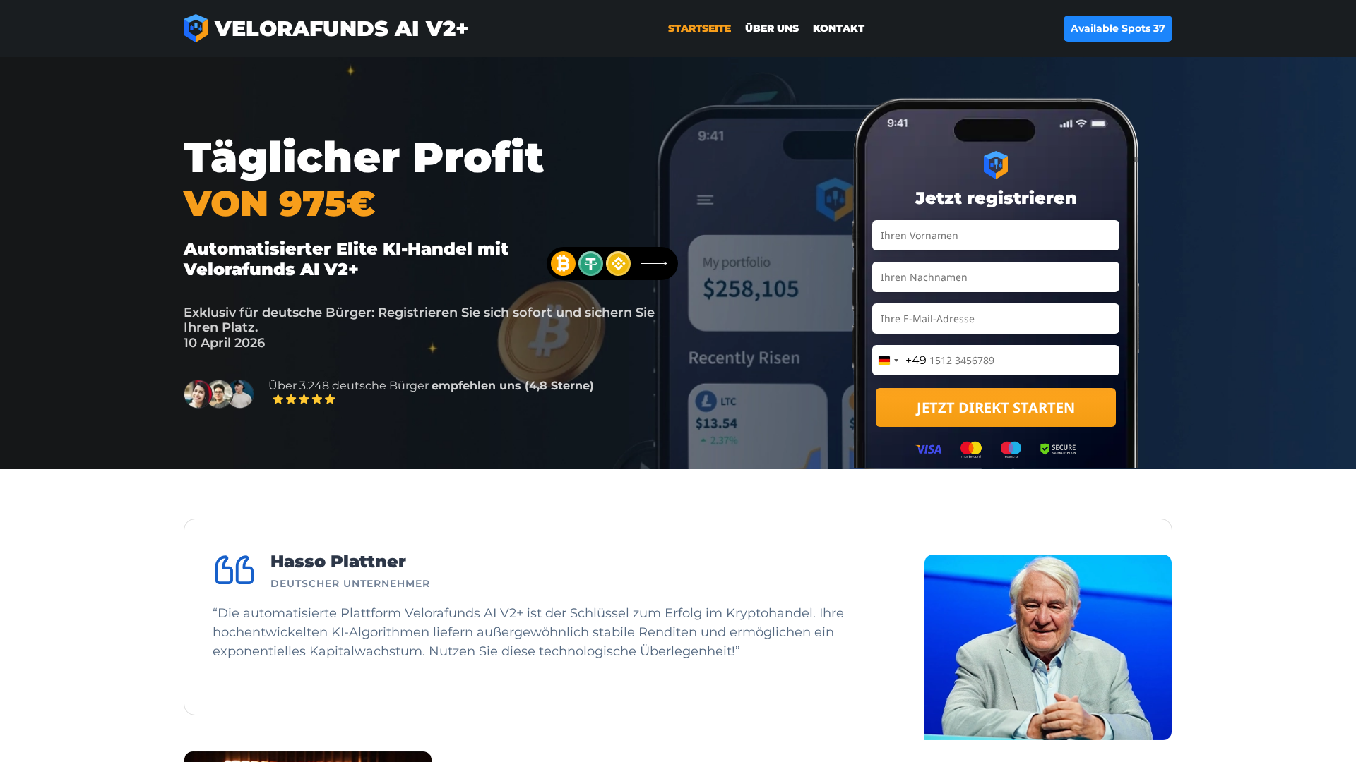 Screenshot of velorafunds-aiv2.de