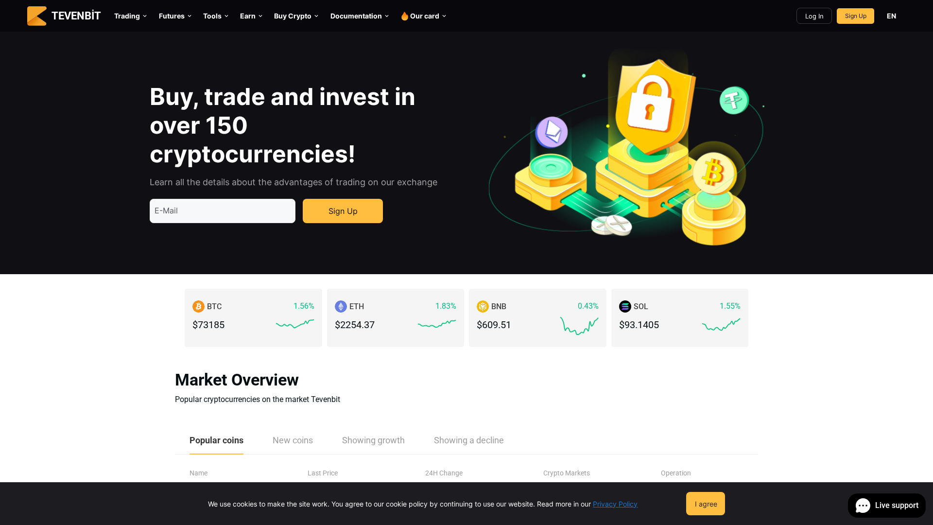 Screenshot of tevenbit.com