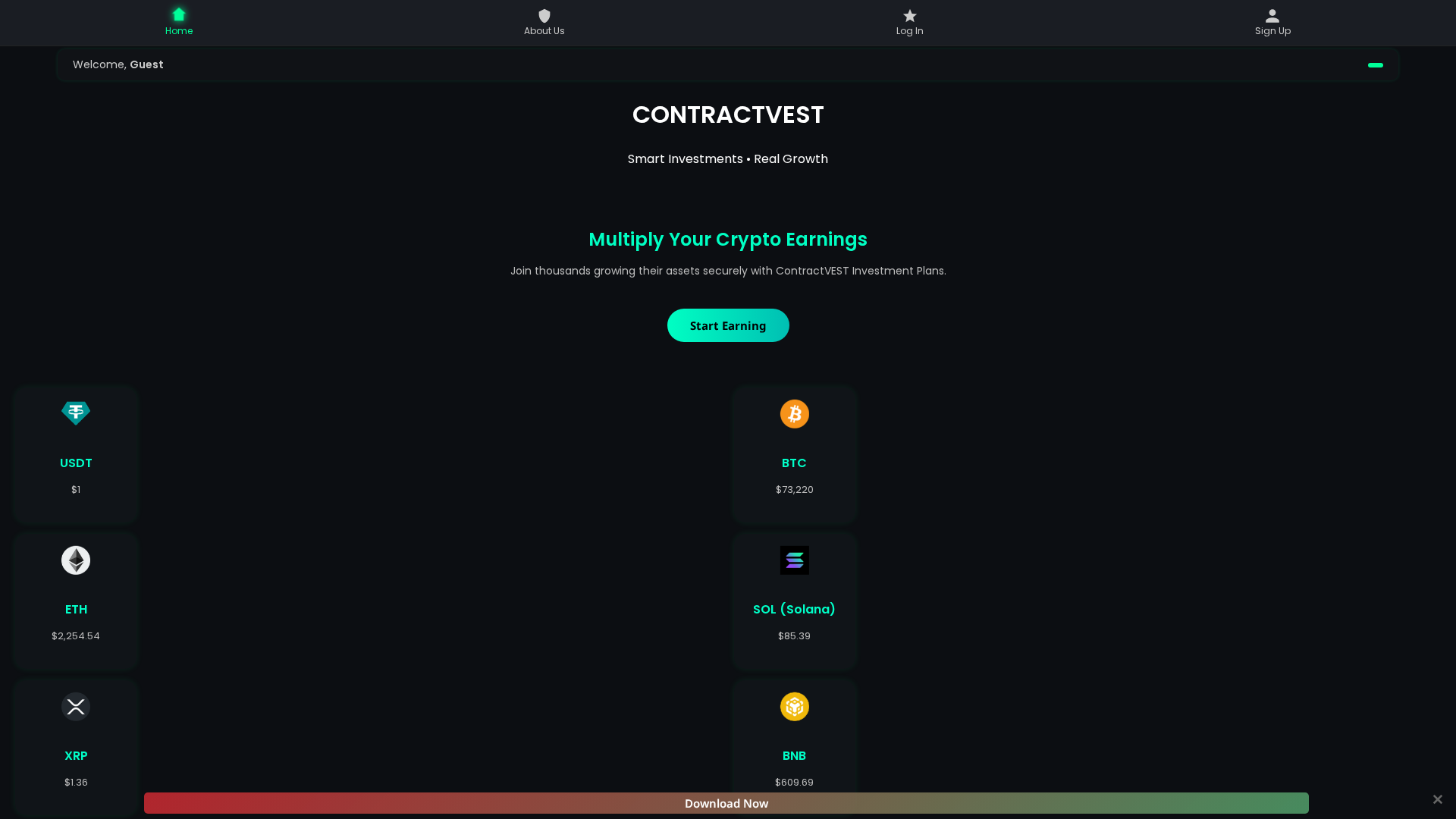 Screenshot of contractvest.com