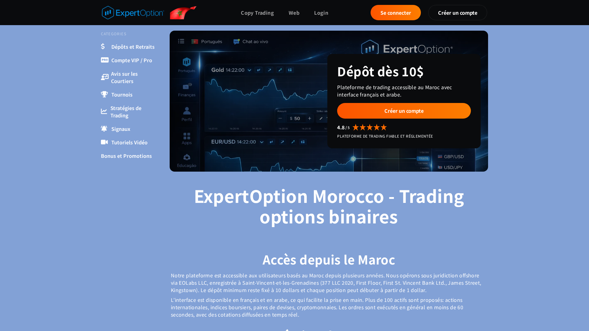 Screenshot of expertoptionmorocco.com