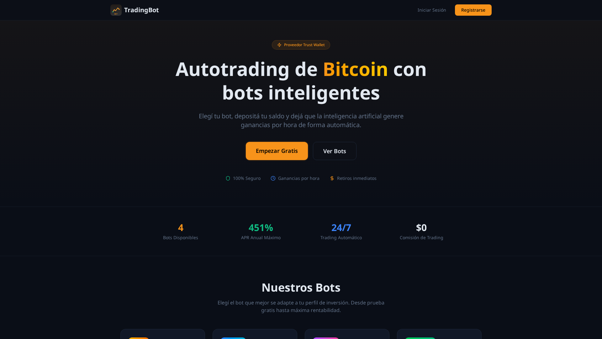 Screenshot of tradingbot.company