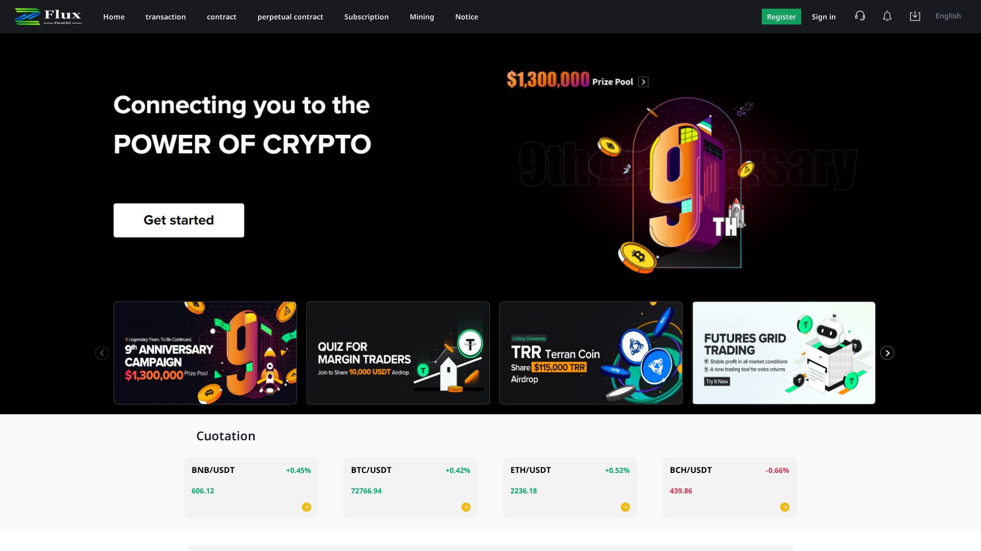 Screenshot of fluxcex.com