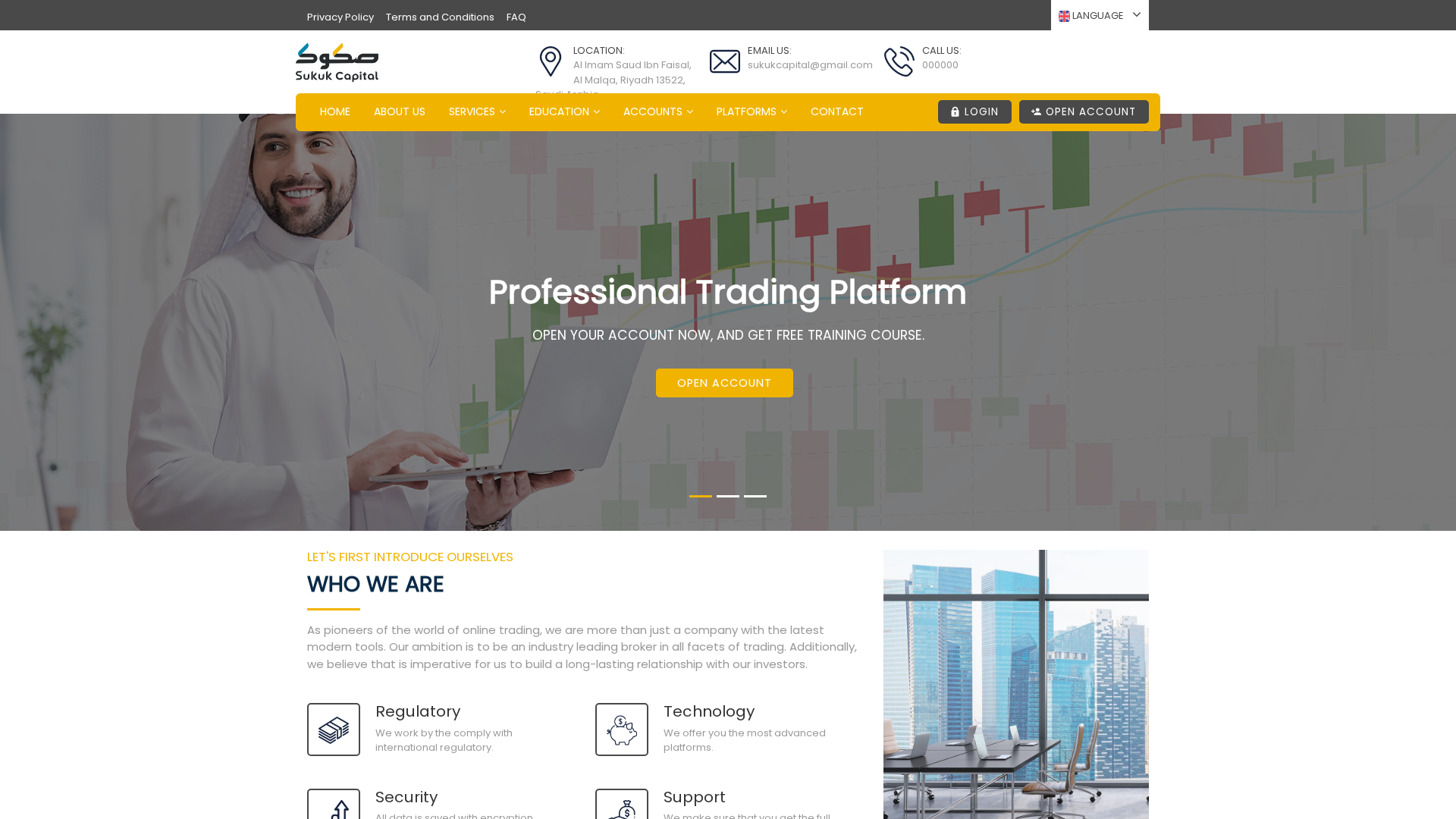 Screenshot of sukukcapitalsa.com