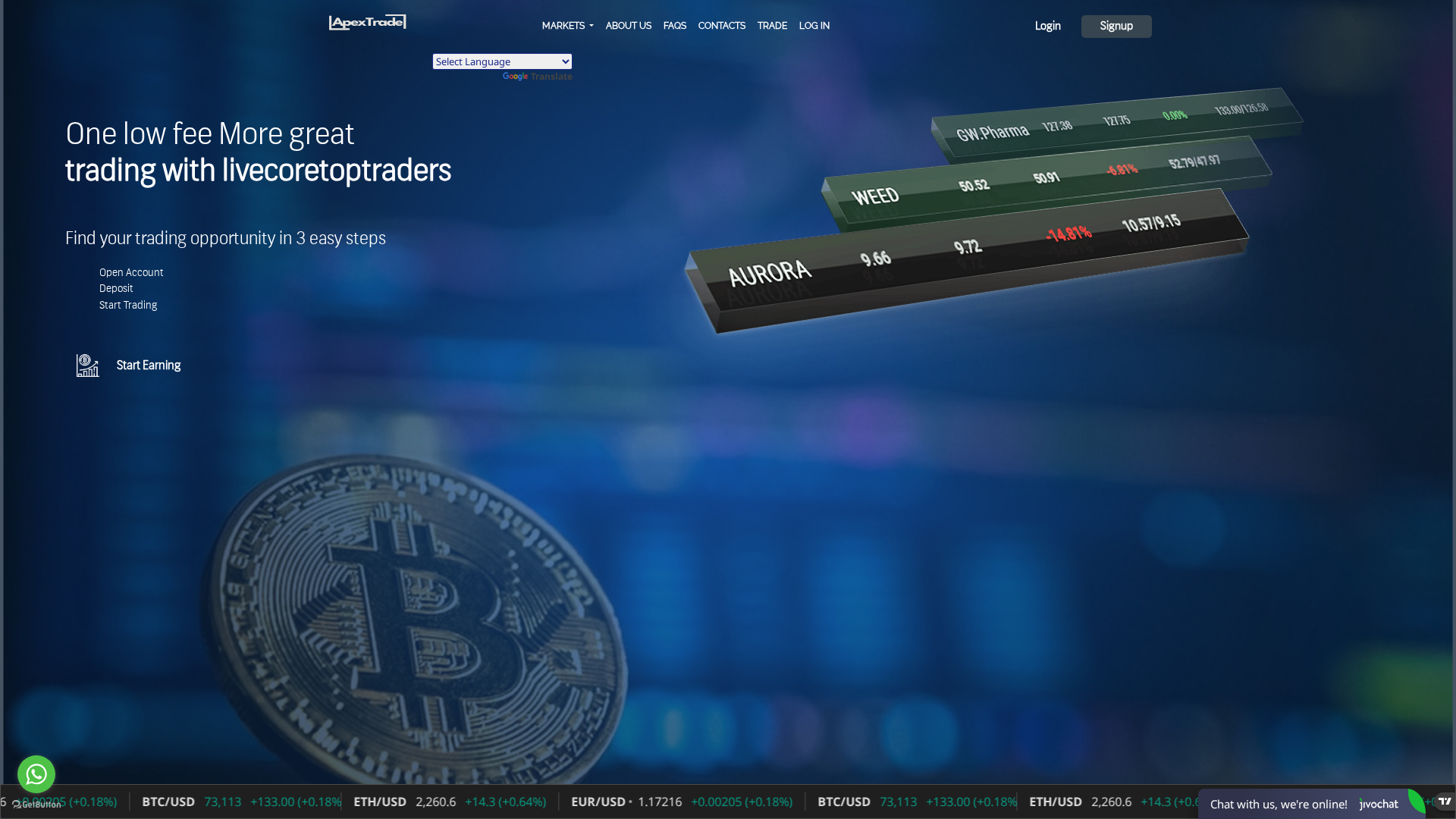 Screenshot of livecoretoptraders.top