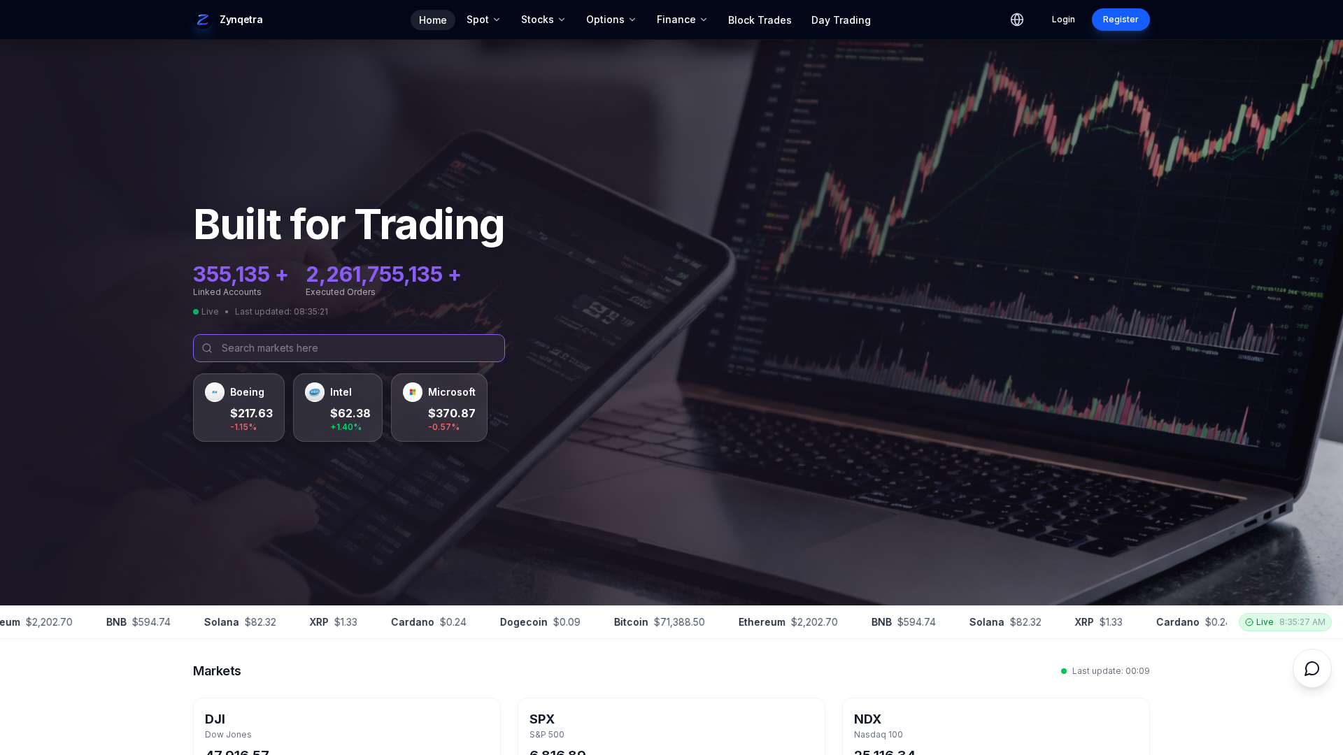 Screenshot of zynqetrade.com