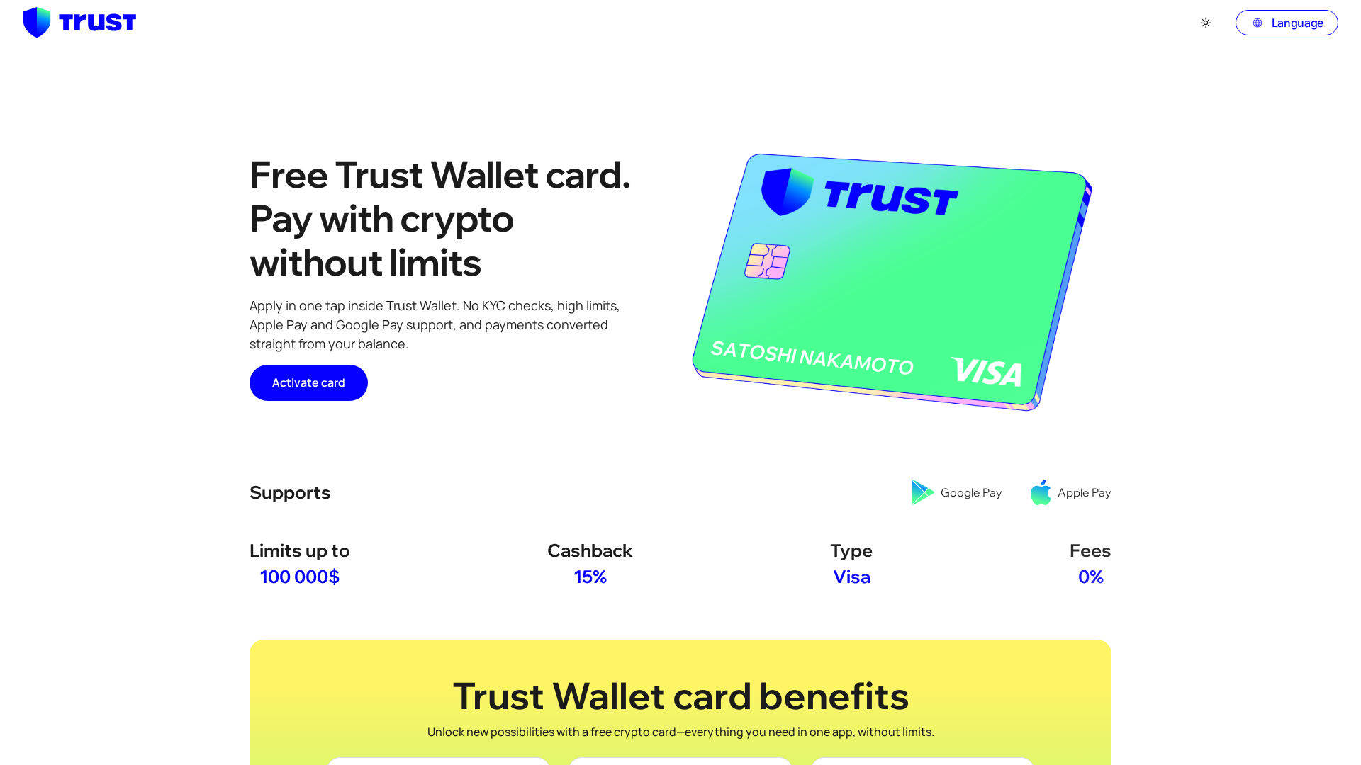 Screenshot of trustwallet-card.cfd