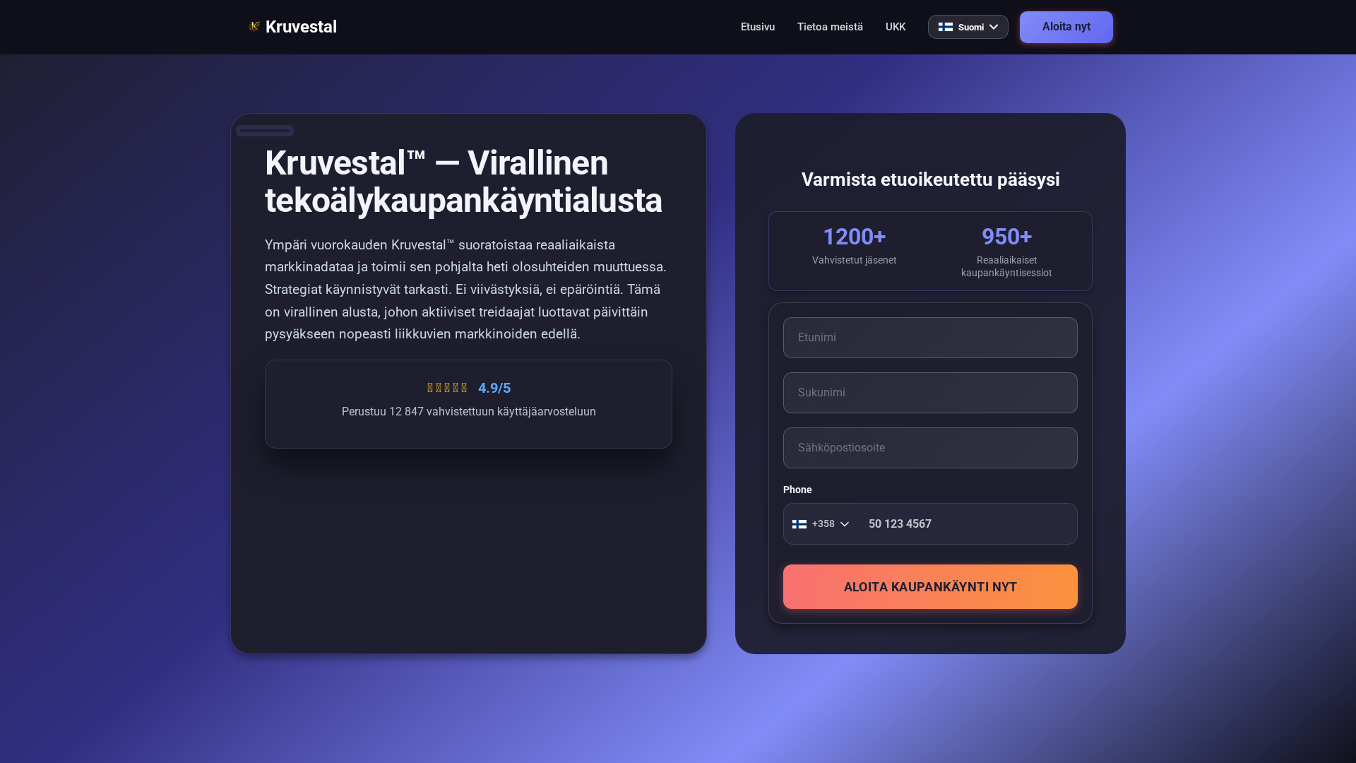 Screenshot of kruvestal-fi.com