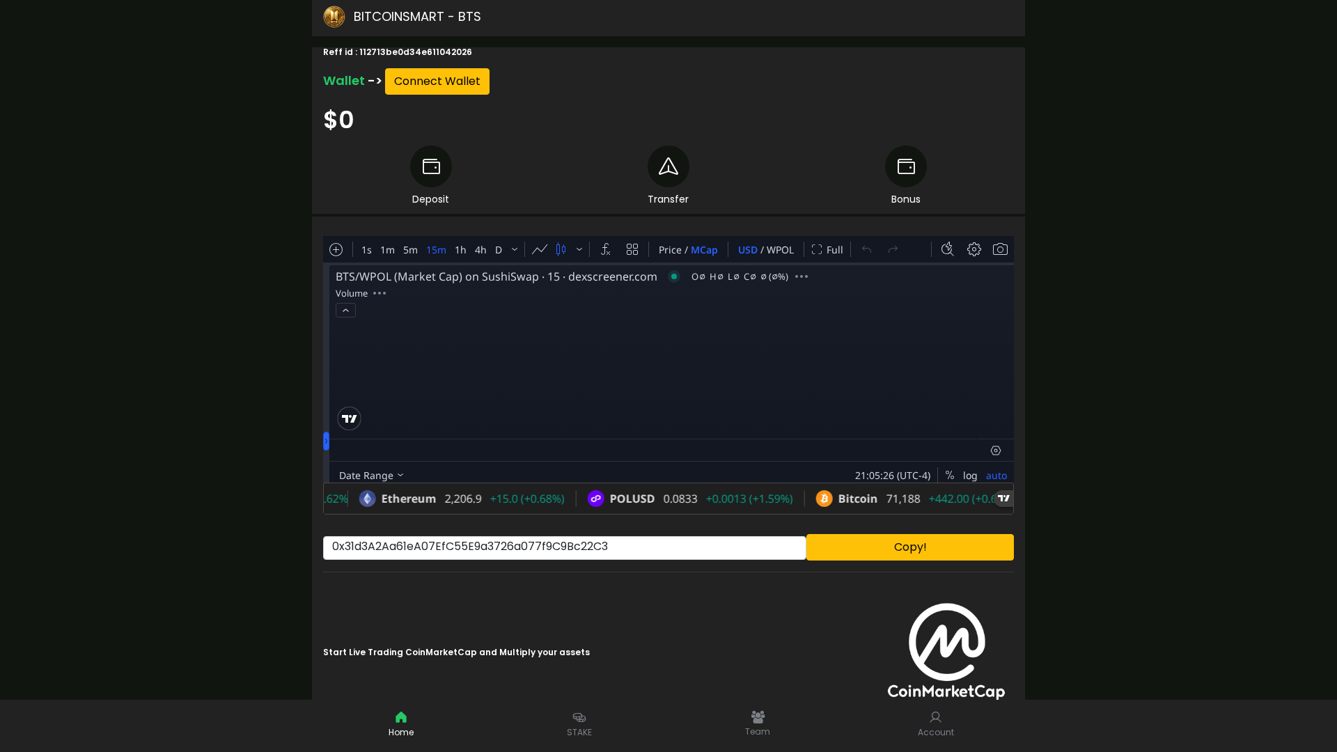 Screenshot of bitcoinsmart.online