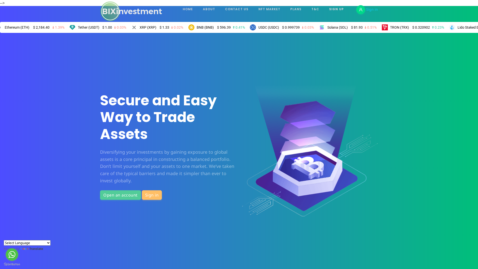 Screenshot of bixinvestment.com