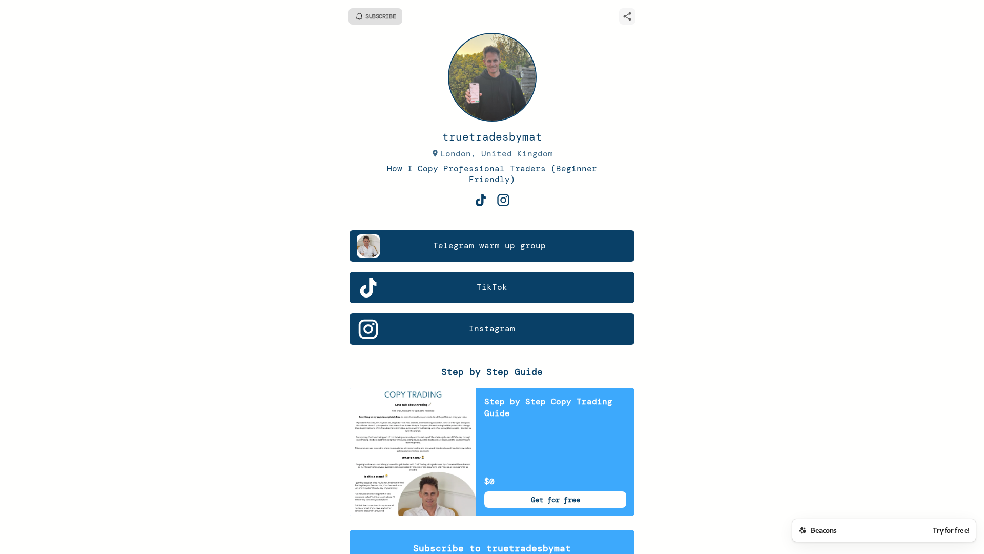 Screenshot of truetradesbymat.store