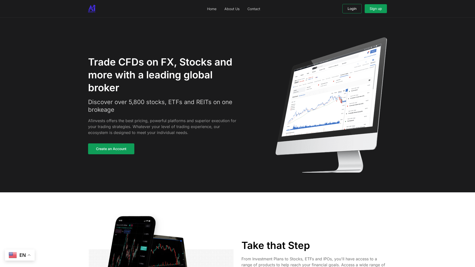 Screenshot of a1invests.com
