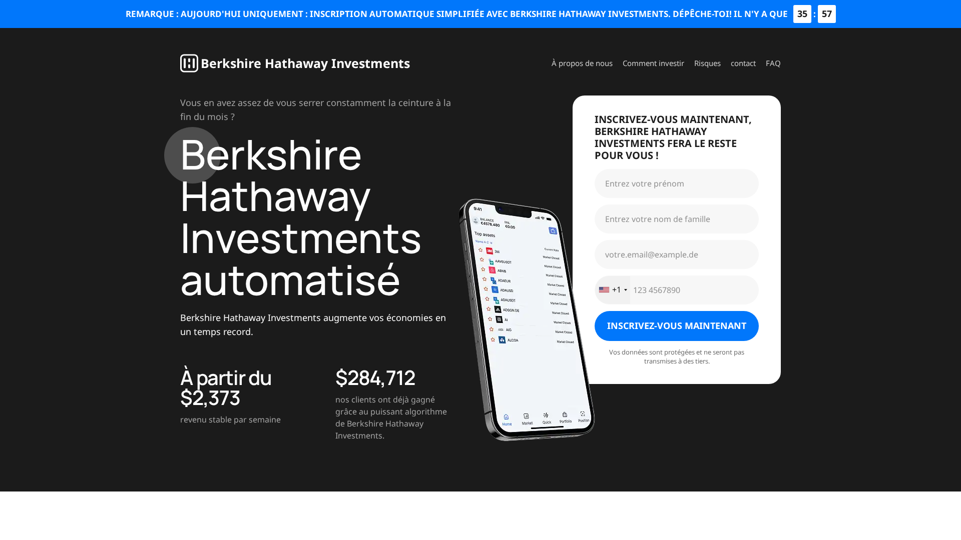 Screenshot of berkshirehathawayinvestments.net
