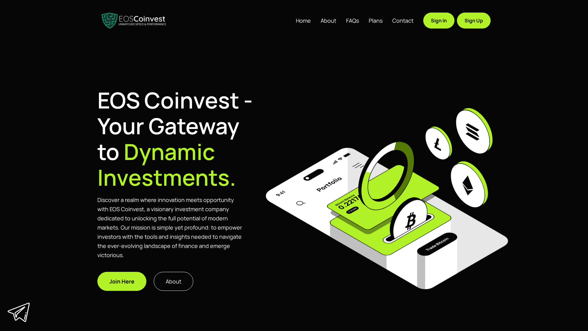 Screenshot of eoscoinvest.co.uk
