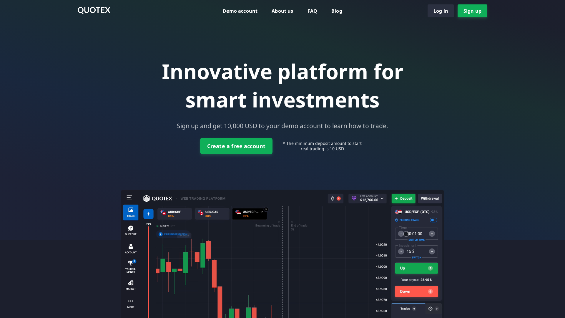 Screenshot of quotexinindia.com