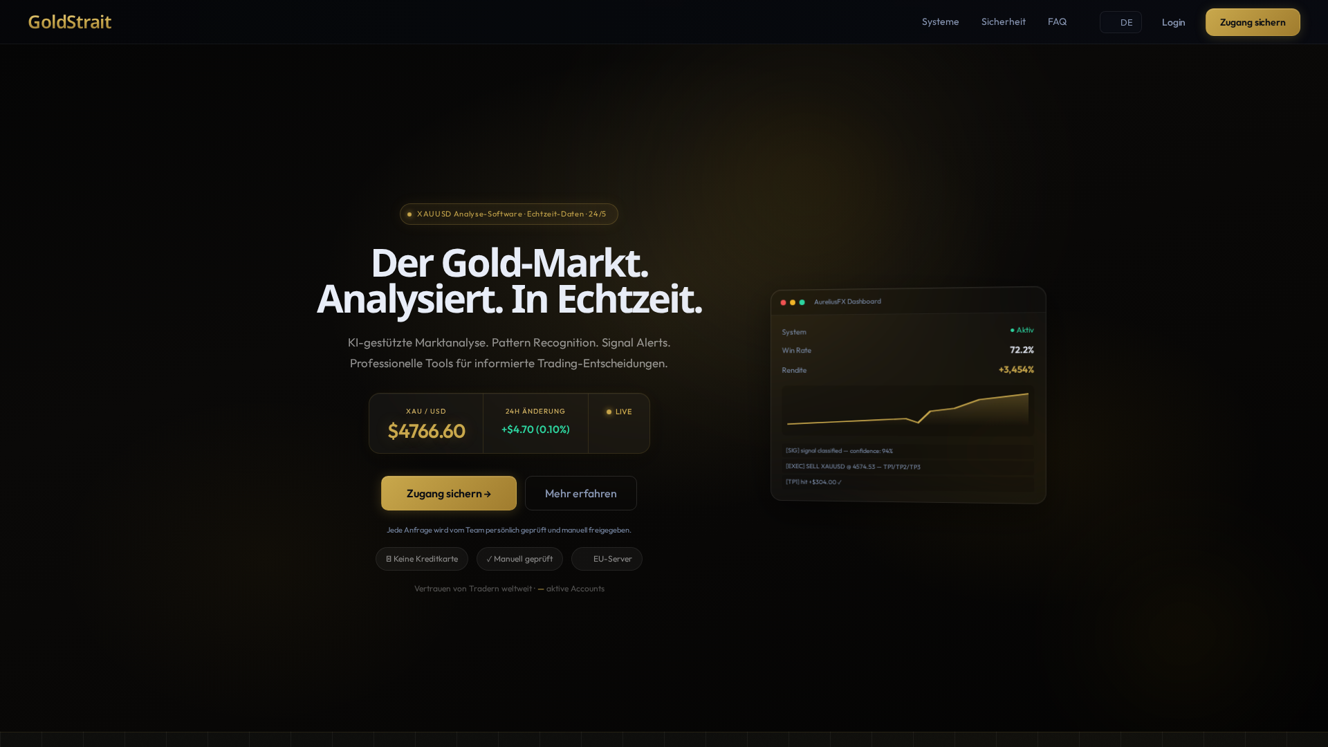 Screenshot of goldstrait.com