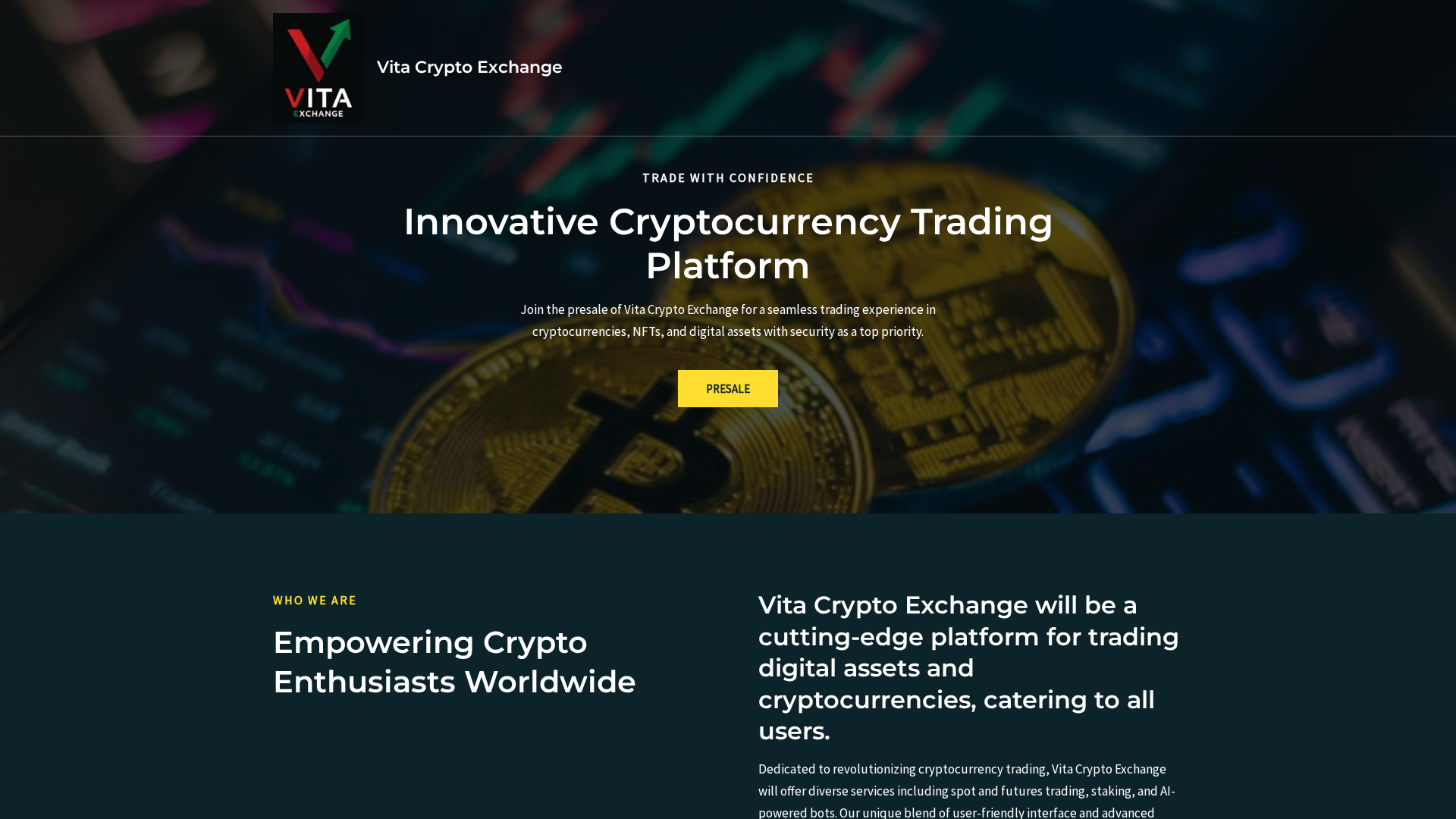 Screenshot of vitaexchange.tech
