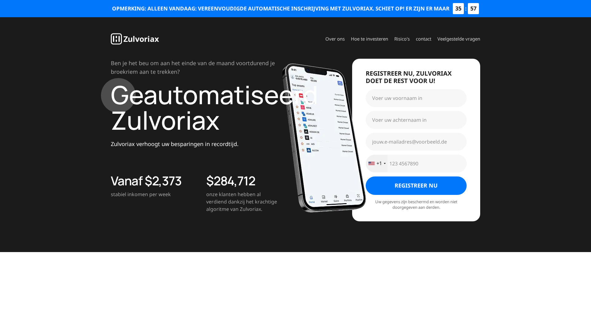 Screenshot of zulvoriaxtrade.com
