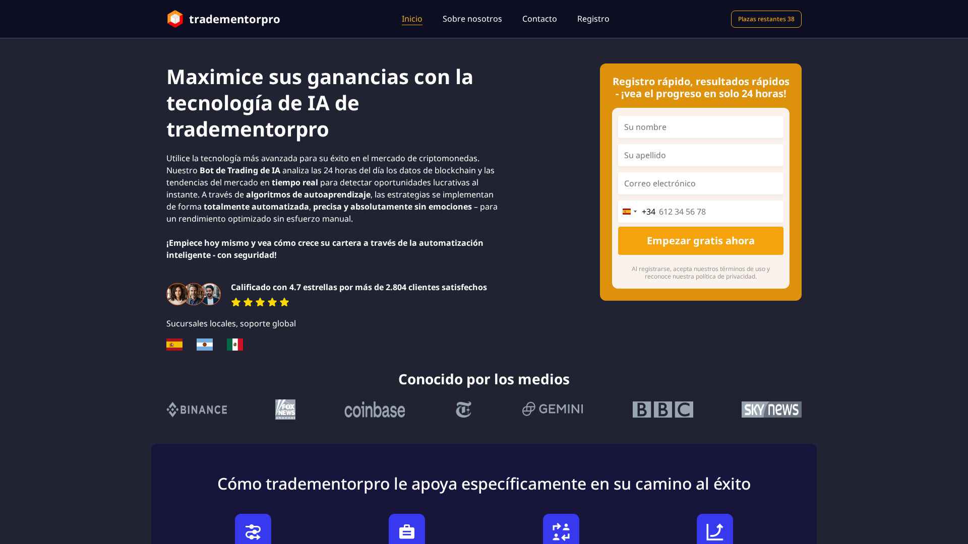 Screenshot of tradementorpro.es