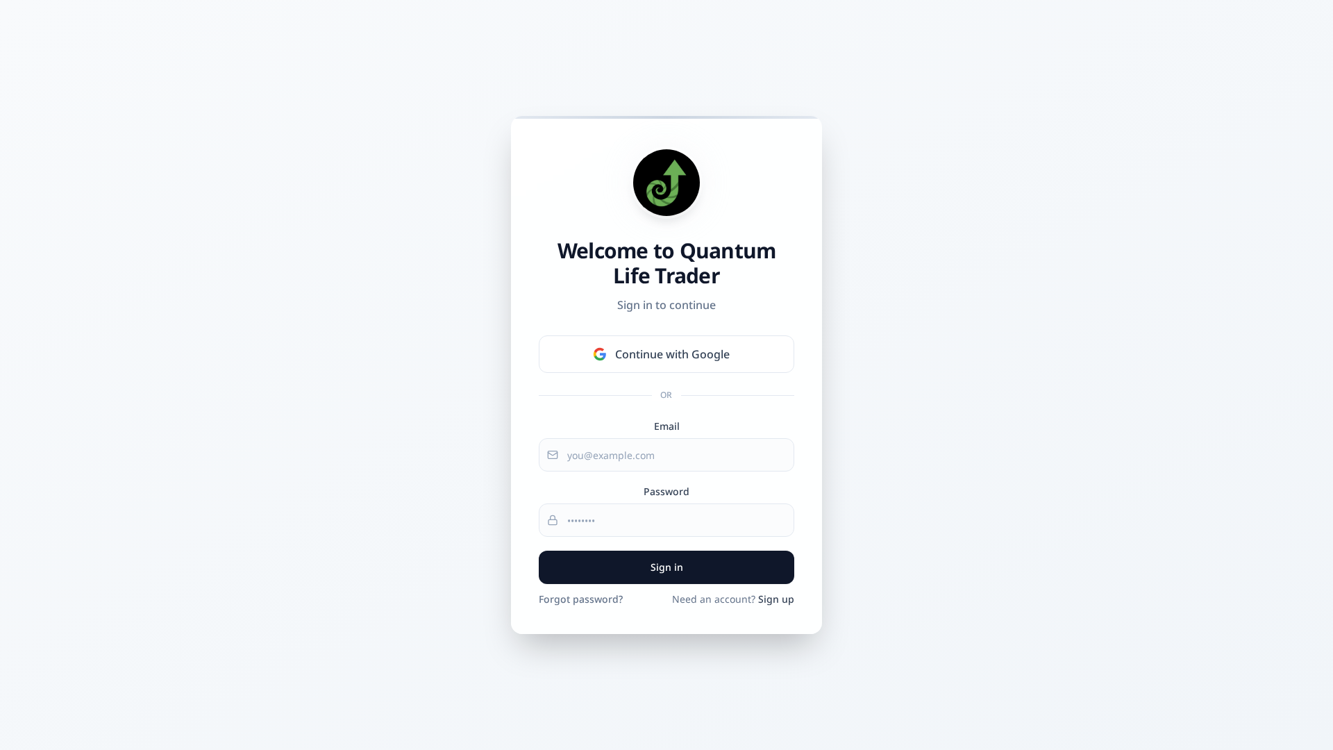 Screenshot of quantumlifetrader.com