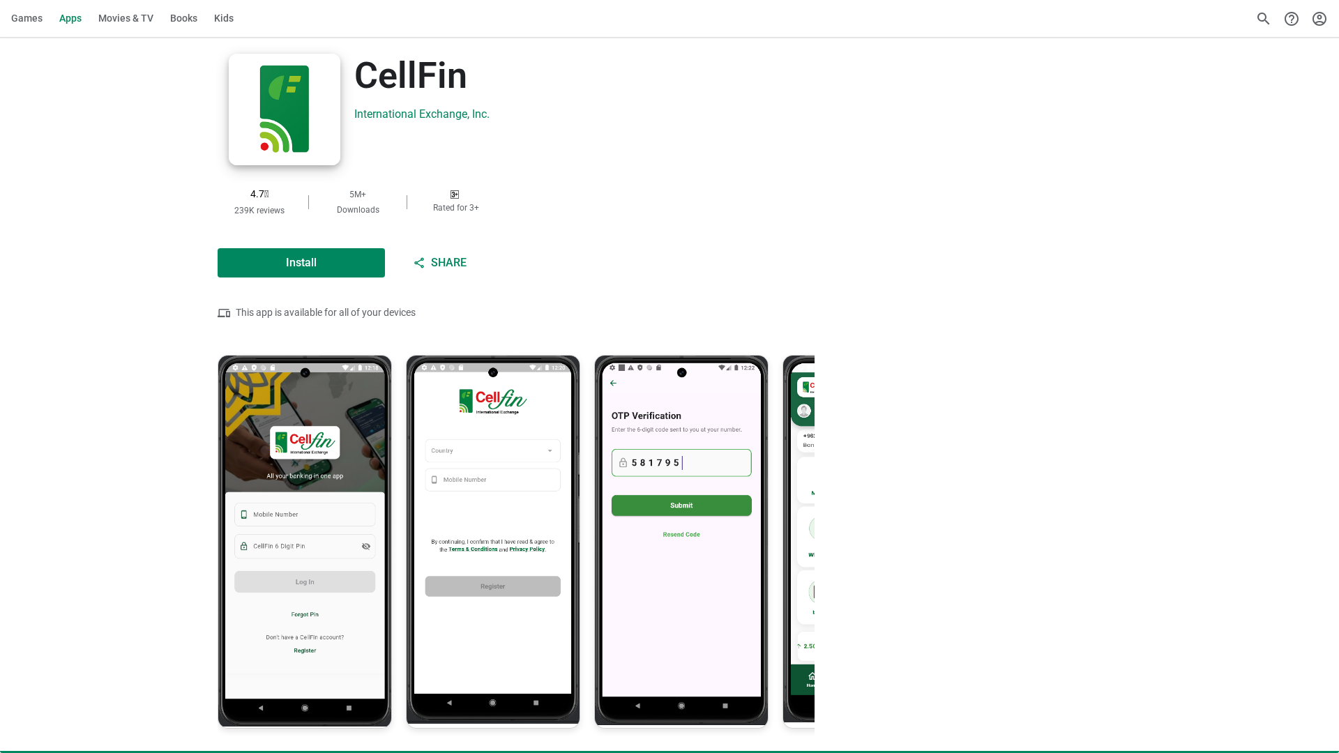 Screenshot of cellfinexchange.xyz