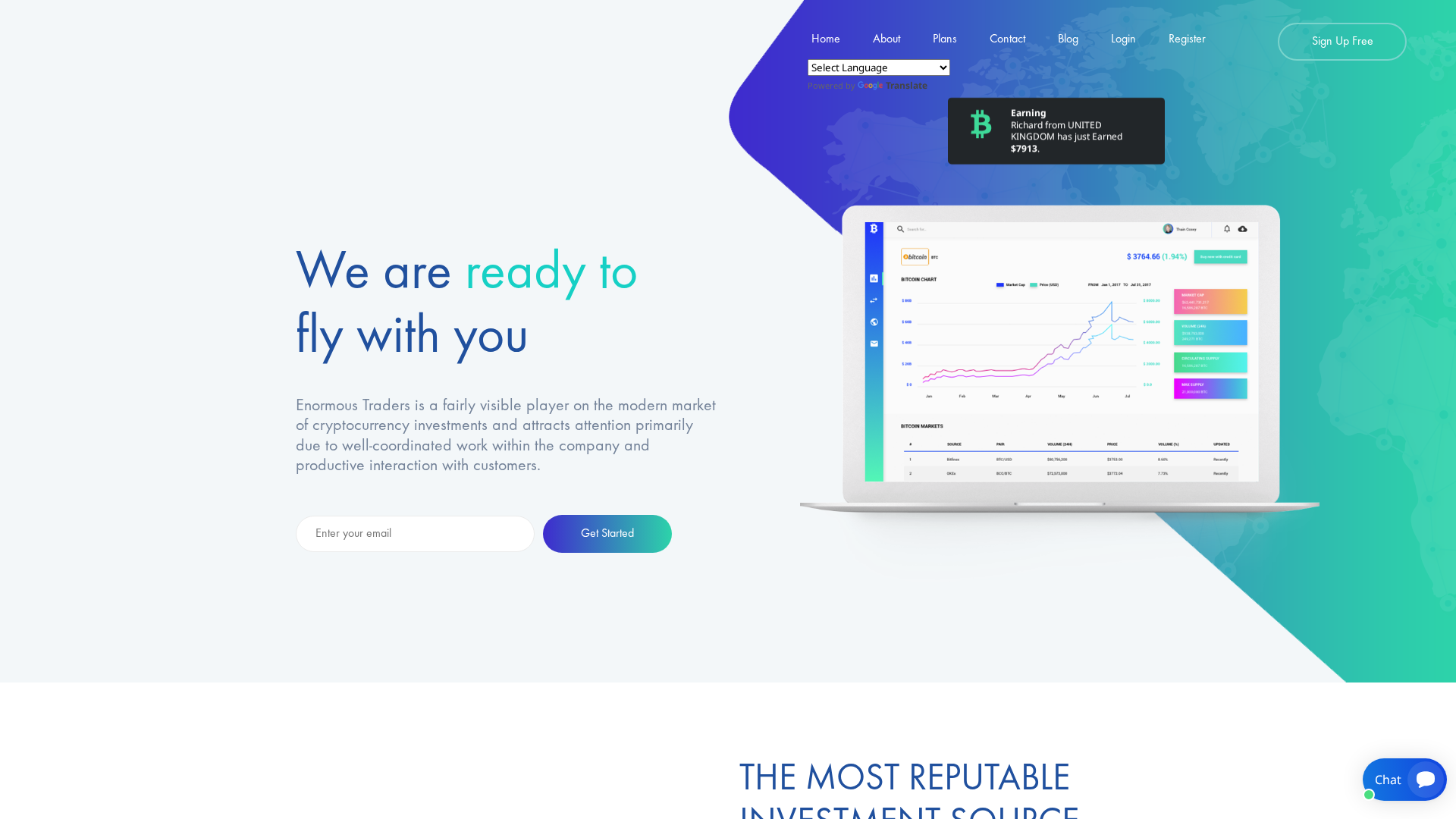 Screenshot of enormoustraders.site